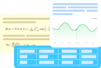 Gatsbi Writer 自动生成的研究图像、表格与 LaTeX 公式